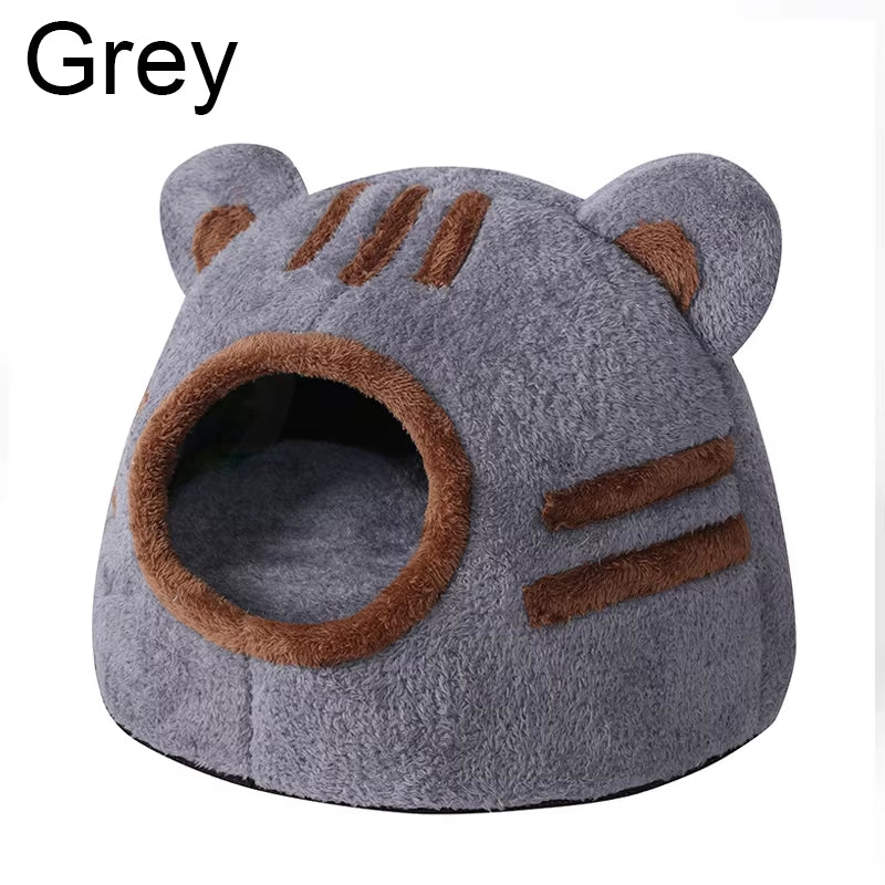 Pet Bed Sleeping House Puppy Nesting Cave Comfort Cat Bed Removable Kennel Bear Head Winter Warm Pet House for Cat and Dogs