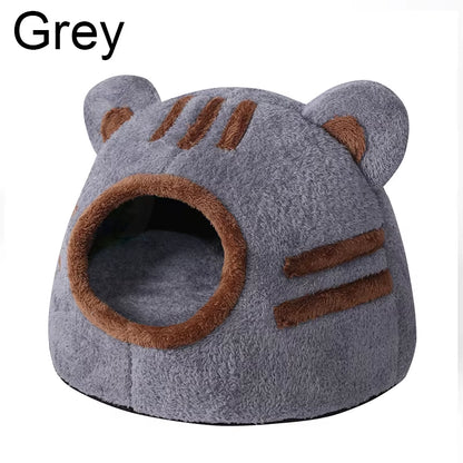 Pet Bed Sleeping House Puppy Nesting Cave Comfort Cat Bed Removable Kennel Bear Head Winter Warm Pet House for Cat and Dogs
