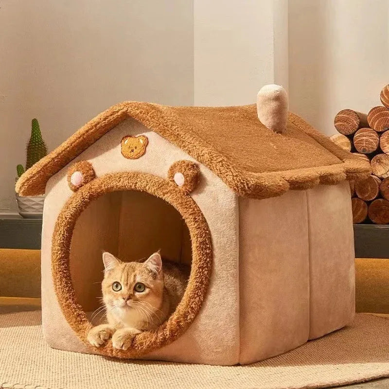 Indoor Warm Soft Pet Bed Tent Dog House Cat Kennel with Removable Washable Cushion Four Season Universal Comfortable Dotson Dog