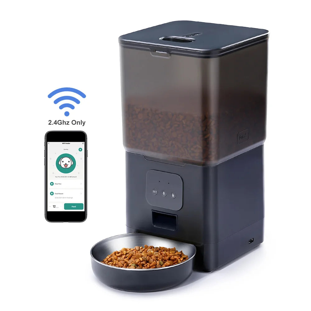 6L Tuya Wi-Fi or Button Automatic Timmer Pet Feeder Smart Feed Dog Cat Feeder App for Pet Voice Recorder Food Dispenser Bowl
