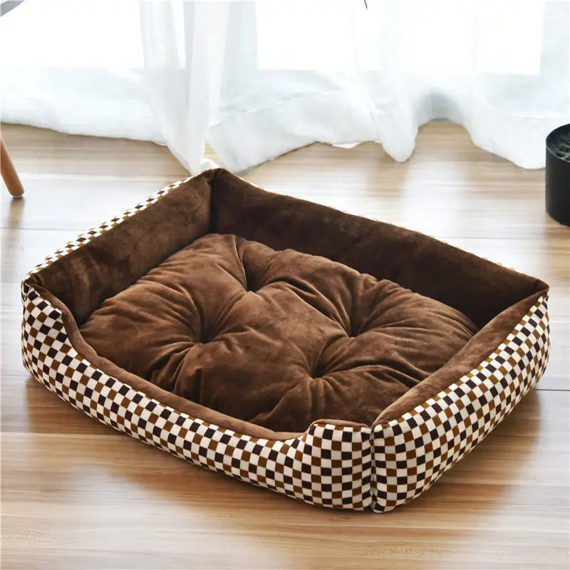 Large Pet House Dog Bed Cat Mat Long Plush Deep Sleeping Warm Soft Small Dog Cushion Calm Beds for Puppy Chihuahua