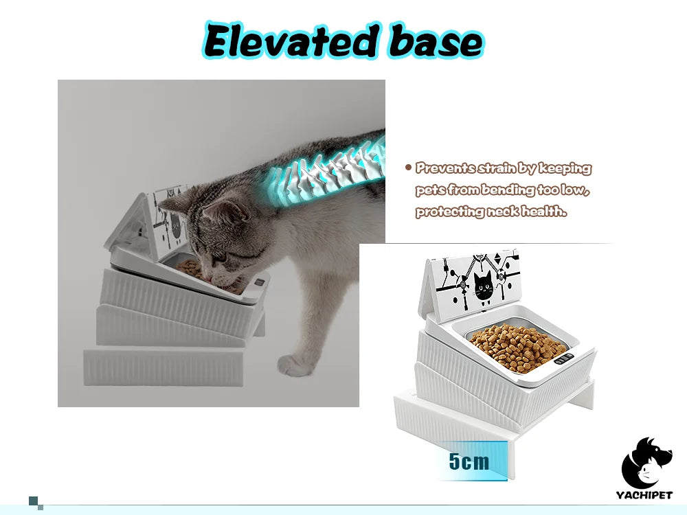 Comedero Automático Inteligente para Gatos con Microchip | Tazón con Sensor Infrarrojo, Tapa Sellada y Batería Duradera