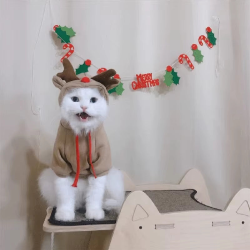 Cute Elk Dog Clothes Reindeer S/M/L Dogs Hoodies Warm Pet Clothing Puppy Cat Costume Coat Chihuahua Mouse Cheese Jacket Suit
